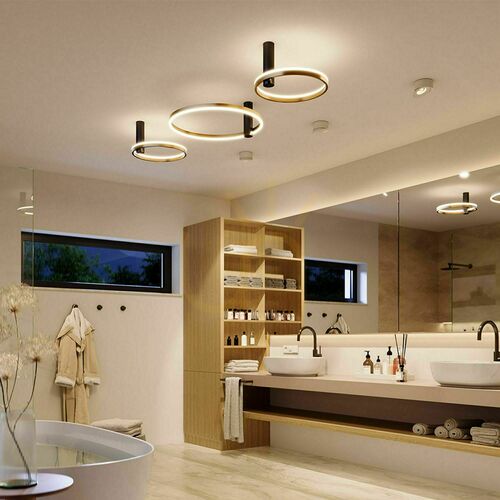 Check s.luce Ring Air LED Deckenleuchte Schwarz 60 cm Rund Dimmbar