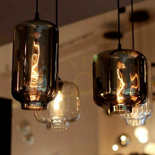 Check s.luce Velo Glass Pendant Light Transparent 20 cm E27 150 cm Drop