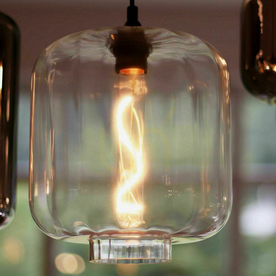 Display s.luce Velo Glass Pendant Light Brown 18 cm Cylindrical E27 s.luce Velo Glass Pendant Light Brown 18 cm Cylindrical E27