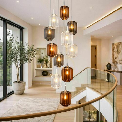 Check s.luce Velo Glass Pendant Light Transparent 25 cm Cylinder Modern