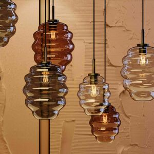 s.luce Echos Glass Pendant Light Smoky 18 cm E27 Black 500 cm small 7