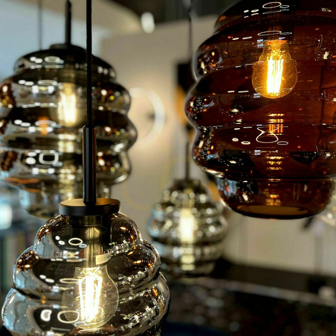 View s.luce Echos Glass Pendant Light Black 25 cm E27 Adjustable 500 cm s.luce Echos Glass Pendant Light Black 25 cm E27 Adjustable 500 cm