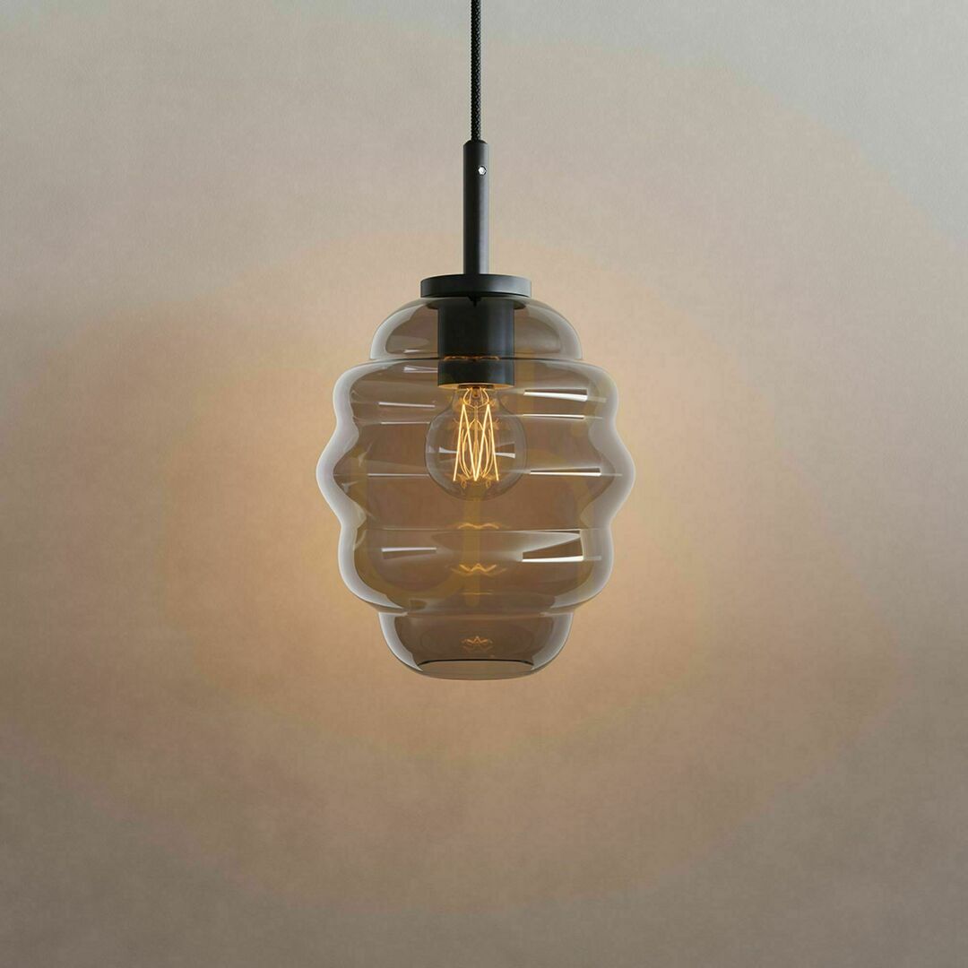 Show s.luce Echos Pendant Light Glass Black 18 cm E27 500 cm s.luce Echos Pendant Light Glass Black 18 cm E27 500 cm