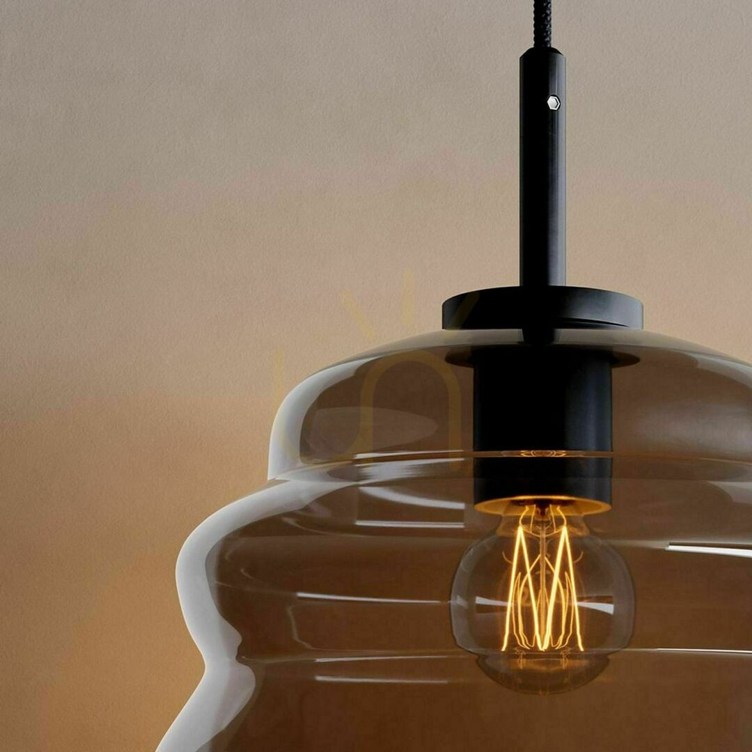 Check s.luce Echos Glass Pendant Lamp Brown 25 cm E27 500 cm s.luce Echos Glass Pendant Lamp Brown 25 cm E27 500 cm