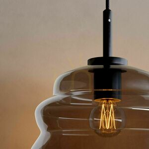 s.luce Echos Glass Pendant Light Brown 18 cm Oval Modern E27 500 cm small 5