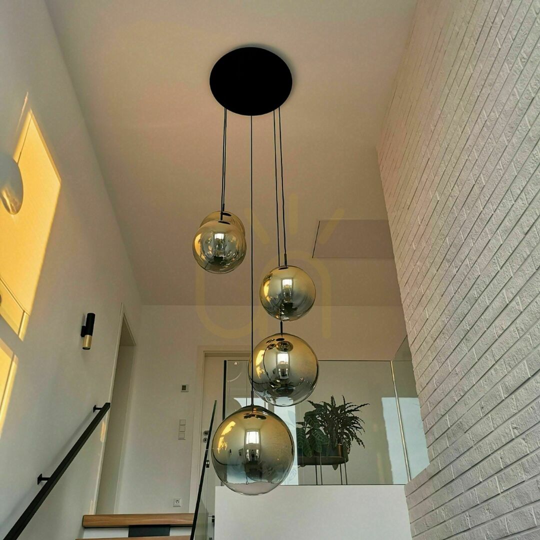 Display Chandelier s.luce Orb Smoky Glass Sphere 20 cm E27 Black Suspension Chandelier s.luce Orb Smoky Glass Sphere 20 cm E27 Black Suspension