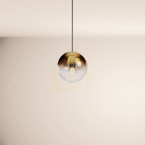 Check s.luce Orb glass chandelier 20 cm gold round minimalist E27 500 cm cable