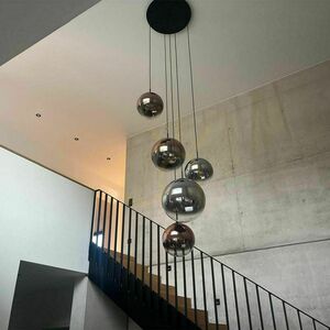 s.luce Orb pendant light, brown glass sphere 30 cm, 5 m suspension, E27 small 7