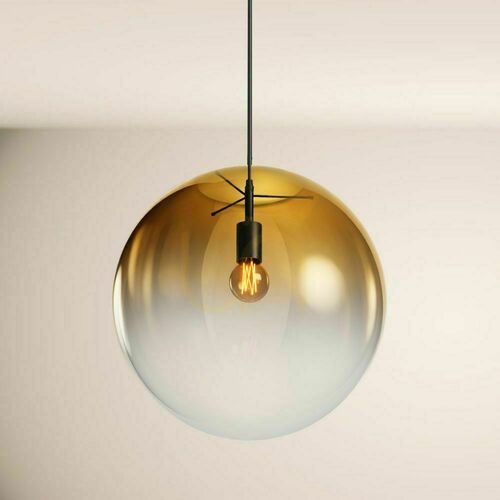 Check s.luce Orb Glass Ball Chandelier Gold 50 cm E27 500 cm Cable