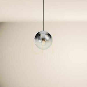 s.luce Orb Pendant Light Graduated Smoke Glass Globe 20 cm E27 Black Suspension 150 cm small 12