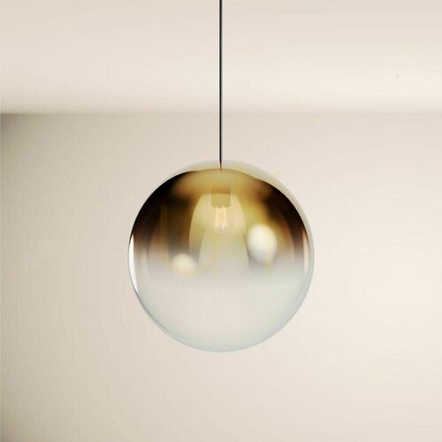 Check s.luce Orb Pendant Light Graduated Smoke Glass Globe 20 cm E27 Black Suspension 150 cm