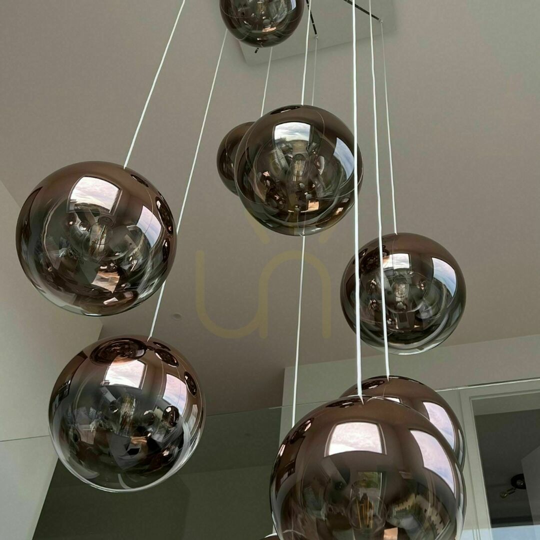 View s.luce Orb Smoky Glass Ball Pendant Light 50 cm s.luce Orb Smoky Glass Ball Pendant Light 50 cm