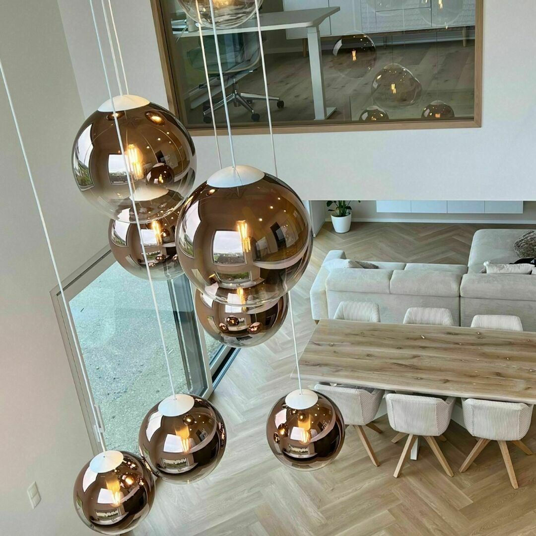 s.luce Orb Smoky Glass Ball Pendant Light 50 cm
