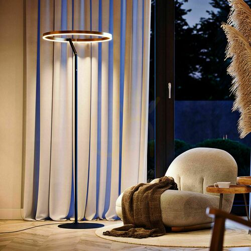 Check s.luce Ring LED Floor Lamp Silver 60 cm with Touch Dimmer