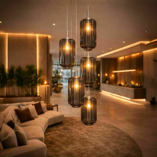 Check s.luce Velo Glass Pendant Light Brown 25 cm E27 Modern Minimalist