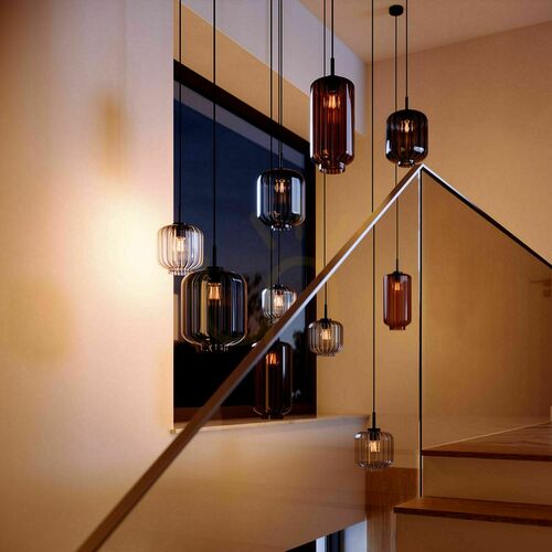Check s.luce Velo Glass Pendant Light Smoky 20 cm E27 Minimalist Modern