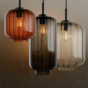 s.luce Velo Glas Pendelleuchte Braun, 18 cm, Minimalistisch small 8