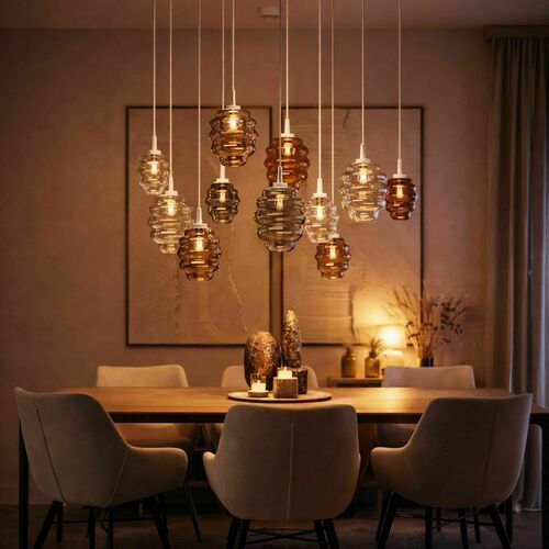 Check s.luce Echos Glass Pendant Light Transparent 18 cm Modern E27