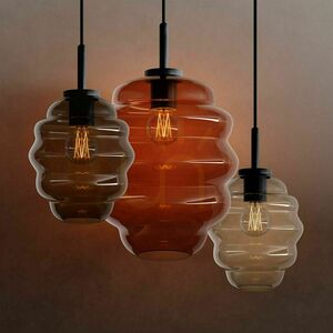 s.luce Echos Brown Glass Pendant Light Ø 25 cm E27, 150 cm Suspension small 8