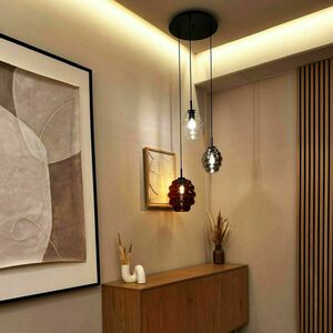 s.luce Echos Glass Pendant Light Smoky Oval 25 cm E27 Modern small 7