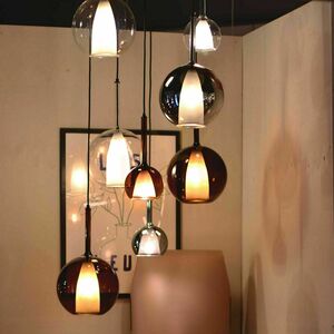 s.luce Belluna 3-light pendant lamp brown glass metal Ø40 cm cordless 500 cm cable 2 s.luce Belluna 3-light pendant lamp brown glass metal Ø40 cm cordless 500 cm cable small 2