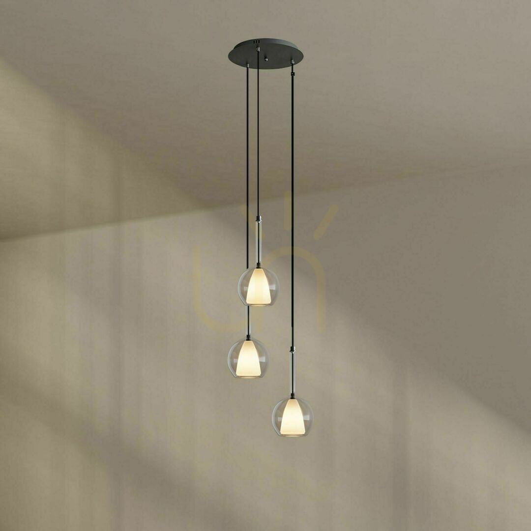 Check s.luce Belluna 3-light smoky glass chandelier Ø40 cm modern round s.luce Belluna 3-light smoky glass chandelier Ø40 cm modern round