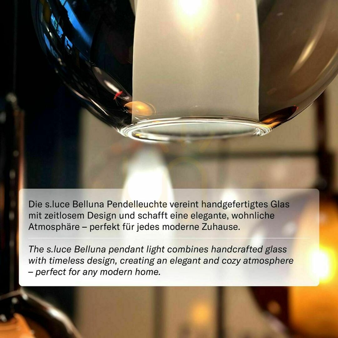 Display s.luce Belluna 3-light smoky glass chandelier Ø40 cm modern round s.luce Belluna 3-light smoky glass chandelier Ø40 cm modern round