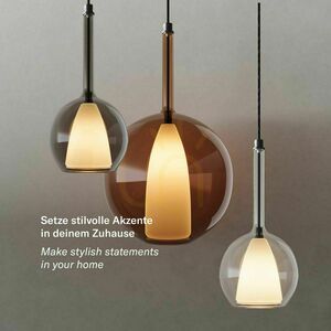 s.luce Belluna Smoky Glass 3-Light Pendant Chandelier Ø 40 cm small 1