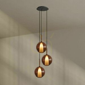 s.luce Belluna Smoky Glass 3-Light Pendant Chandelier Ø 40 cm small 12