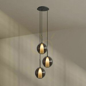 s.luce Belluna Smoky Glass 3-Light Pendant Chandelier Ø 40 cm small 13