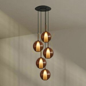s.luce Belluna 5-Light Glass Pendant Chandelier, Transparent, Ø60 cm small 6