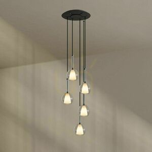 s.luce Belluna 5-Light Glass Pendant Lamp Ø60 cm Transparent E14 4 s.luce Belluna 5-Light Glass Pendant Lamp Ø60 cm Transparent E14 small 4