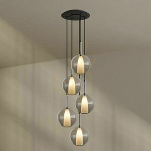 s.luce Belluna 5-Light Glass Pendant Lamp Ø60 cm Transparent E14 9 s.luce Belluna 5-Light Glass Pendant Lamp Ø60 cm Transparent E14 small 9