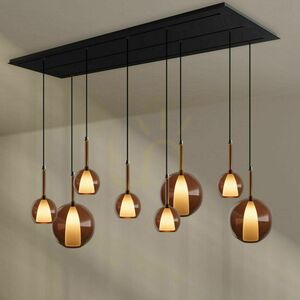 s.luce Belluna Smoky Glass 8-Light Dining Room Pendant Lamp 1 s.luce Belluna Smoky Glass 8-Light Dining Room Pendant Lamp small 1