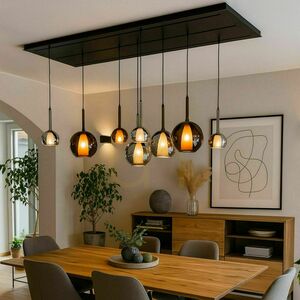 s.luce Belluna Smoky Glass 8-Light Dining Room Pendant Lamp 0 s.luce Belluna Smoky Glass 8-Light Dining Room Pendant Lamp small 0