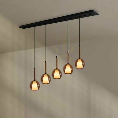 Check s.luce Belluna 5-light Glass Pendant Light Multicolor Dining Room Modern