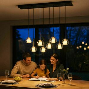 s.luce Belluna 8-Light Brown Glass Metal Dining Room Chandelier small 0
