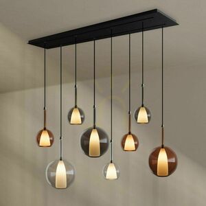s.luce Belluna chandelier 8-light transparent glass modern dining room small 4