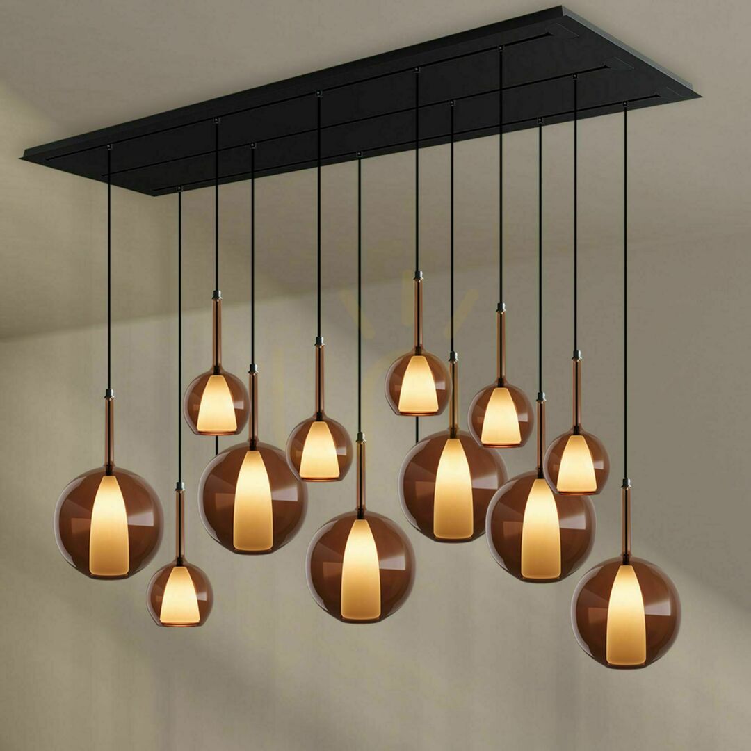 s.luce Belluna 12-flammiger Glas-Designer-Kronleuchter, multicolor, modern