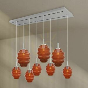 s.luce Echos 8-light brown glass chandelier Ø18/25 cm, 2-row, 160 cm small 7