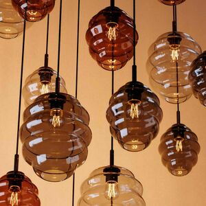 s.luce Echos 3-flammige Glas Pendelleuchte transparent Ø 40 cm small 10