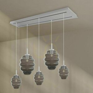 s.luce Echos 5-flammiger Pendelleuchter braun Glas Metall modern Ø 18/25 cm small 9