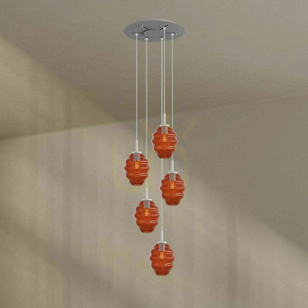 Check s.luce Echos 5-flammige Glas Hängeleuchte transparent Ø 60 cm s.luce Echos 5-flammige Glas Hängeleuchte transparent Ø 60 cm
