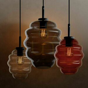 s.luce Echos 3-light black glass pendant light 18 cm small 10