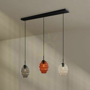 s.luce Echos 3-light black glass pendant light 18 cm small 4