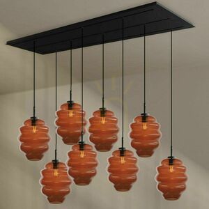 s.luce Echos 8-flammige Pendelleuchte Braun Glas Metall Ø 25 cm small 11