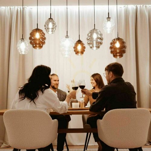 Check s.luce Echos 8-Light Chandelier Multicolor Ø 25 cm Minimalist Dining Room