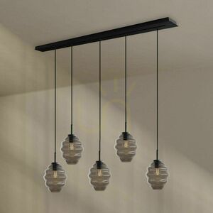 s.luce Echos 5-arm Glass Chandelier Transparent Ø18 cm Modern Dining Room small 12