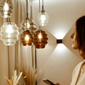 s.luce Echos 5-arm Glass Chandelier Transparent Ø18 cm Modern Dining Room small 0