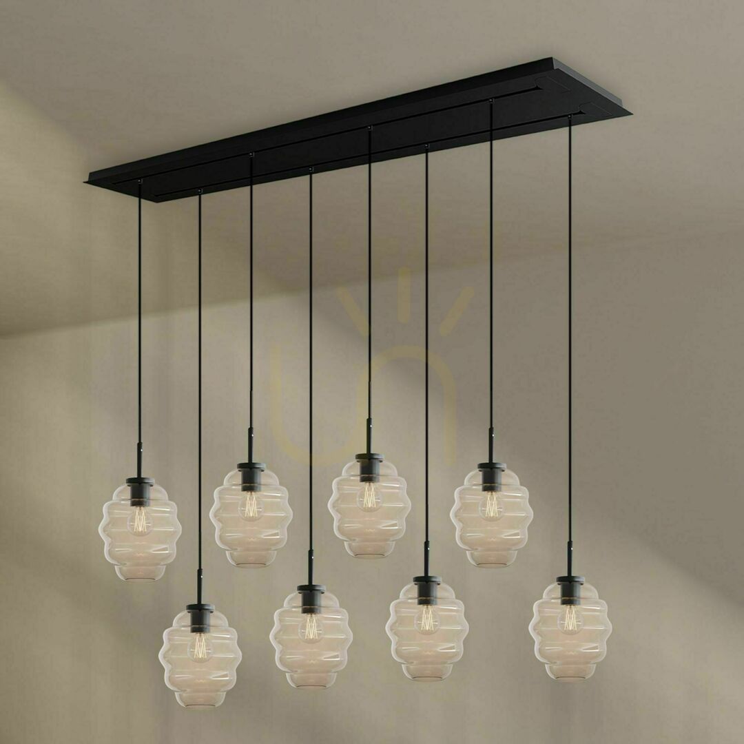 Preview s.luce Echos Brown Glass Metal 8-Light Chandelier Ø18 cm s.luce Echos Brown Glass Metal 8-Light Chandelier Ø18 cm